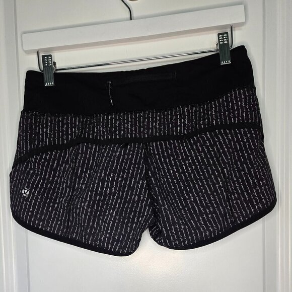 Lululemon Speed Short 2.5" FLAWED - 4 Pinstripe Black White / Black - Picture 4 of 7